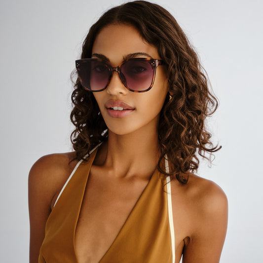Elementa Amber Tort Female Square Sunglasses | Aire