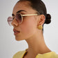 Rising Gold Tan Female Round Sunglasses | Aire