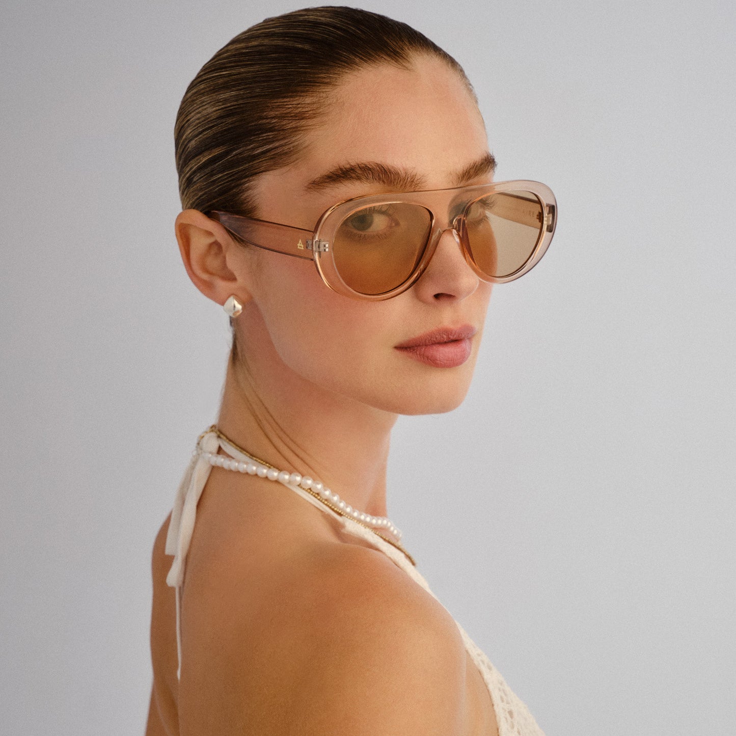 Satellite Tan Female Aviator Sunglasses | Aire