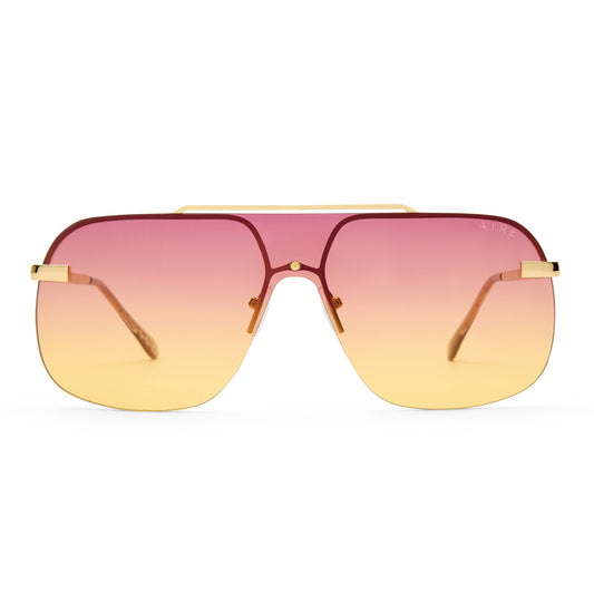 Venatici Gold Female Aviator Sunglasses | Aire