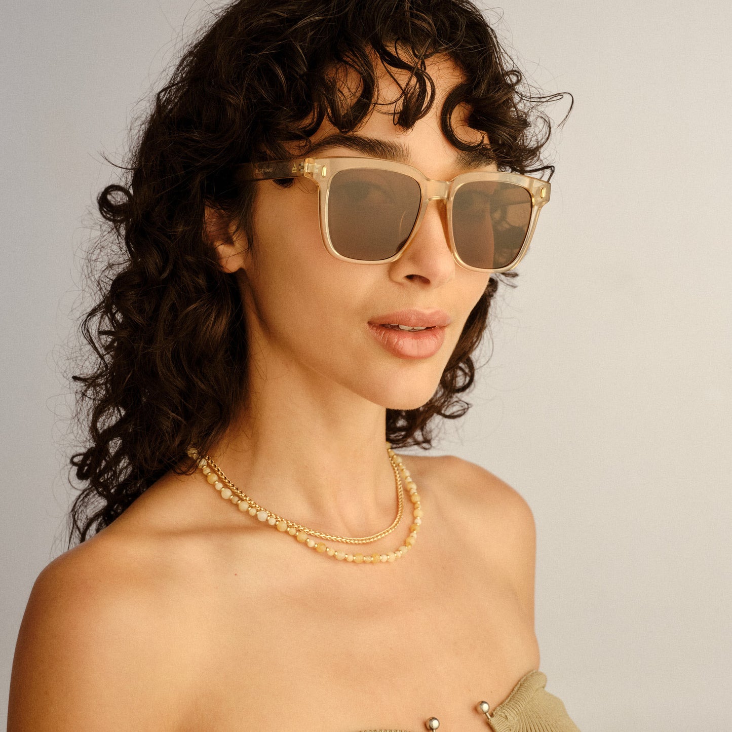 Lunar Sand Uni-Sex Rectangle Sunglasses | Aire