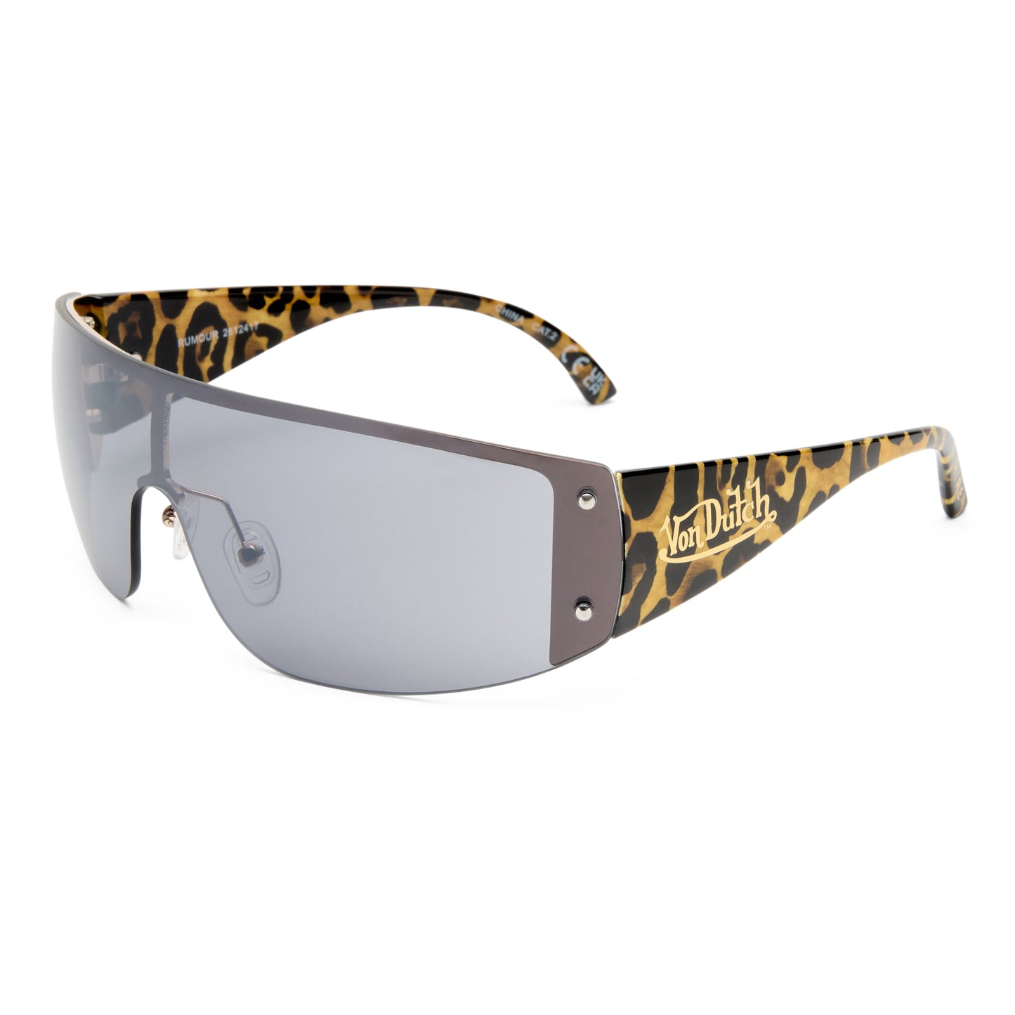 Rumour Gold Leopard Uni-Sex Wrap Sunglasses | Aire