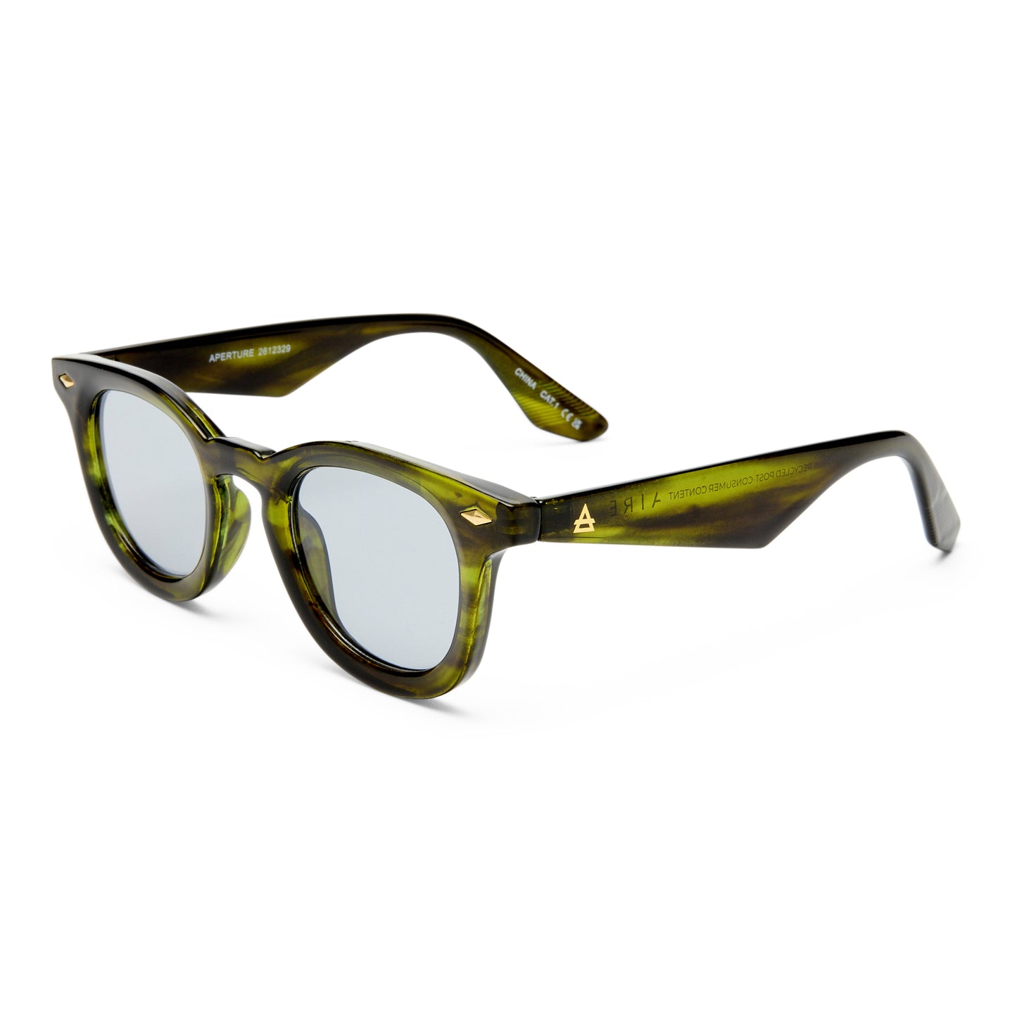 Aperture Ashen Olive Uni-Sex Round Sunglasses | Aire