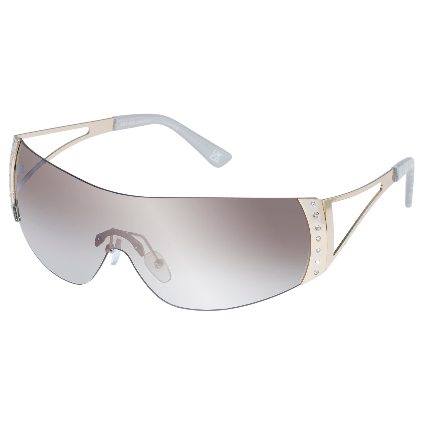 Saturn Gold Ivory Seashell Female Wrap Sunglasses | Aire