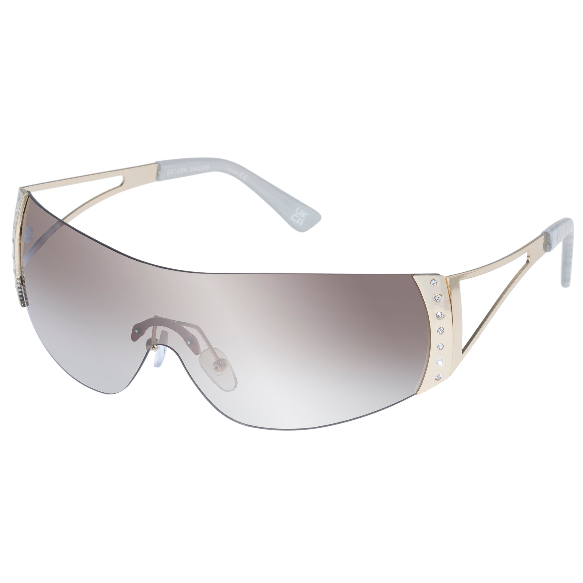 Saturn Gold Ivory Seashell Female Wrap Sunglasses | Aire