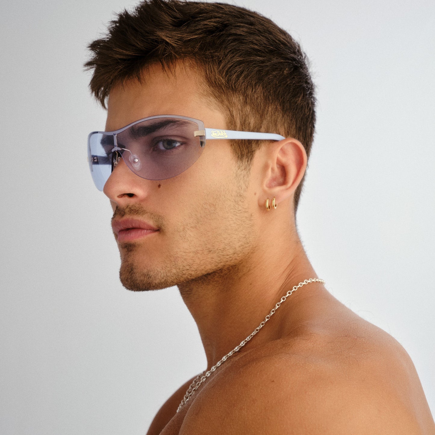 Bombshell Gold Baby Blue Uni-Sex Wrap Sunglasses | Aire