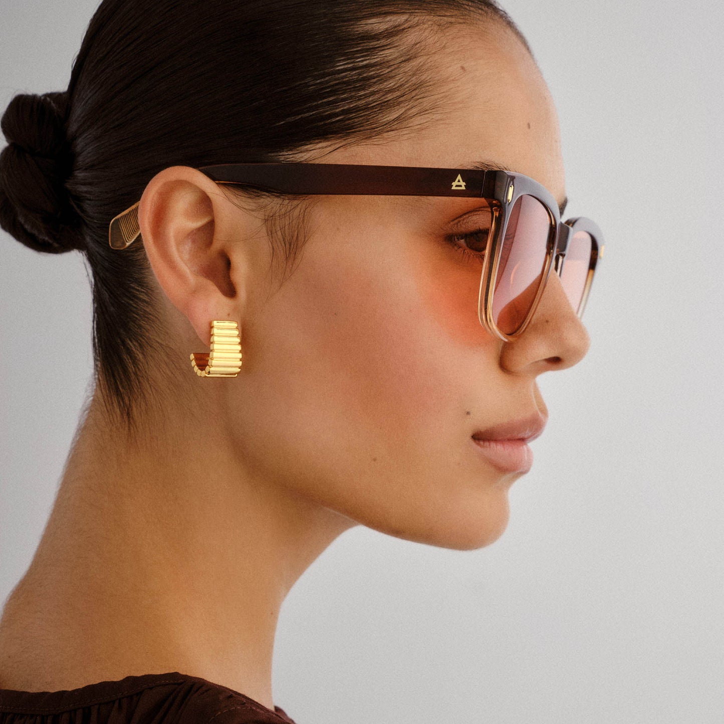 Lunar Brown Grad Uni-Sex Rectangle Sunglasses | Aire