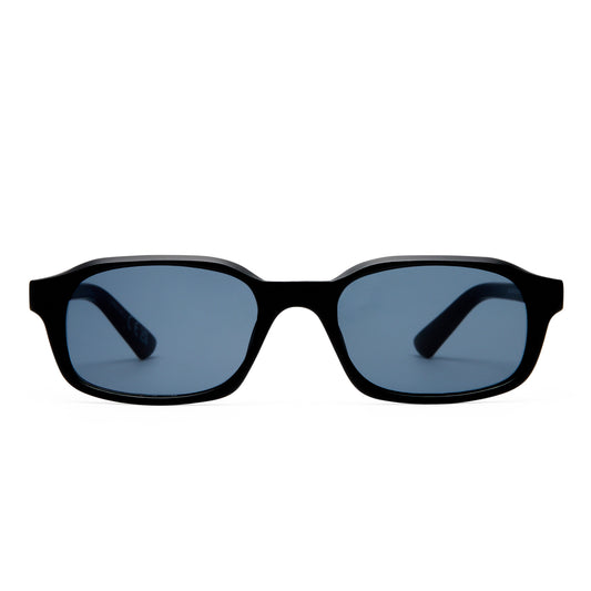 Kinetic Matte Black Uni-Sex Rectangle Sunglasses | Aire