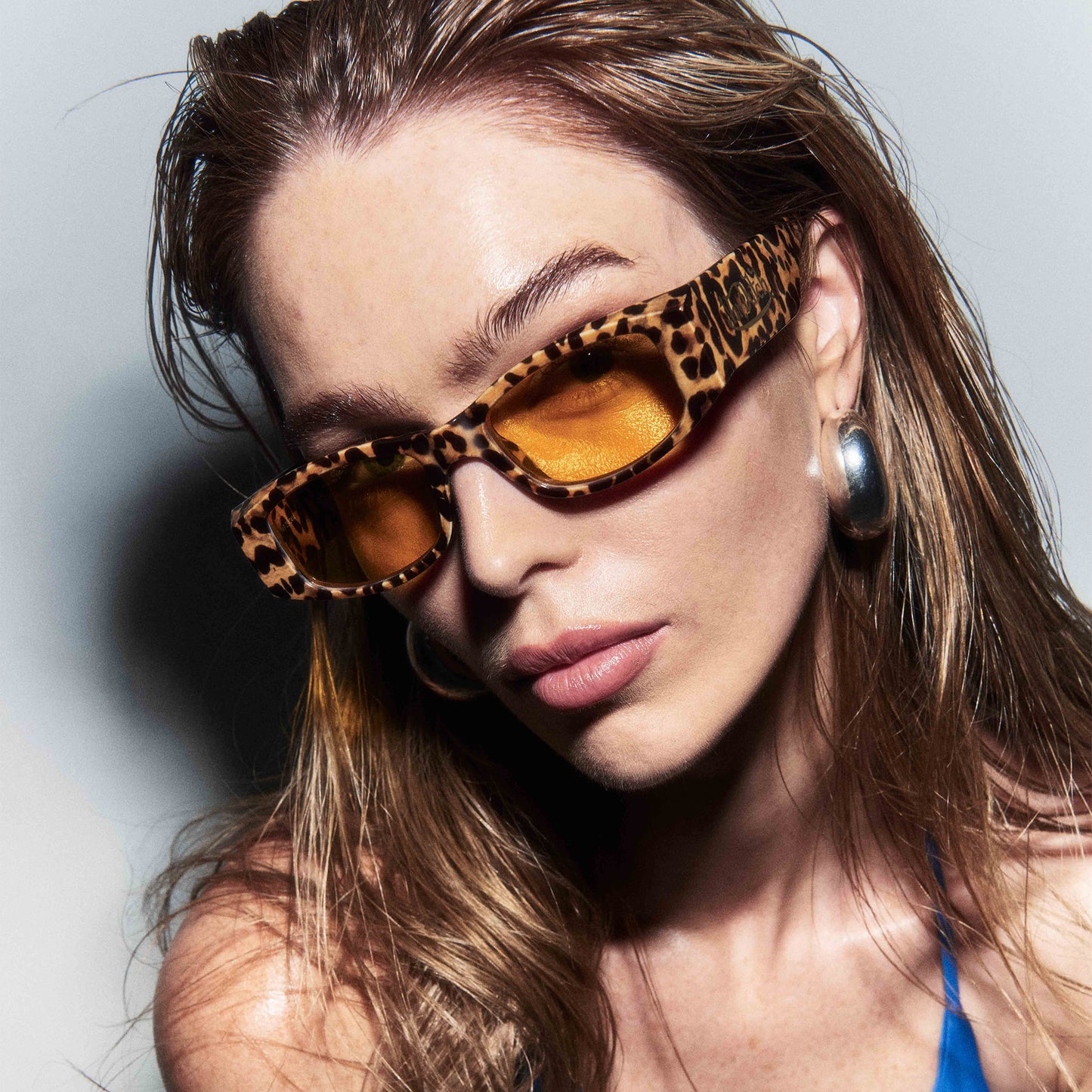 Rehab Leopard Print Uni-Sex Rectangle Sunglasses | Aire