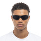 Comet Matte Black Uni-Sex Wrap Sunglasses | Aire