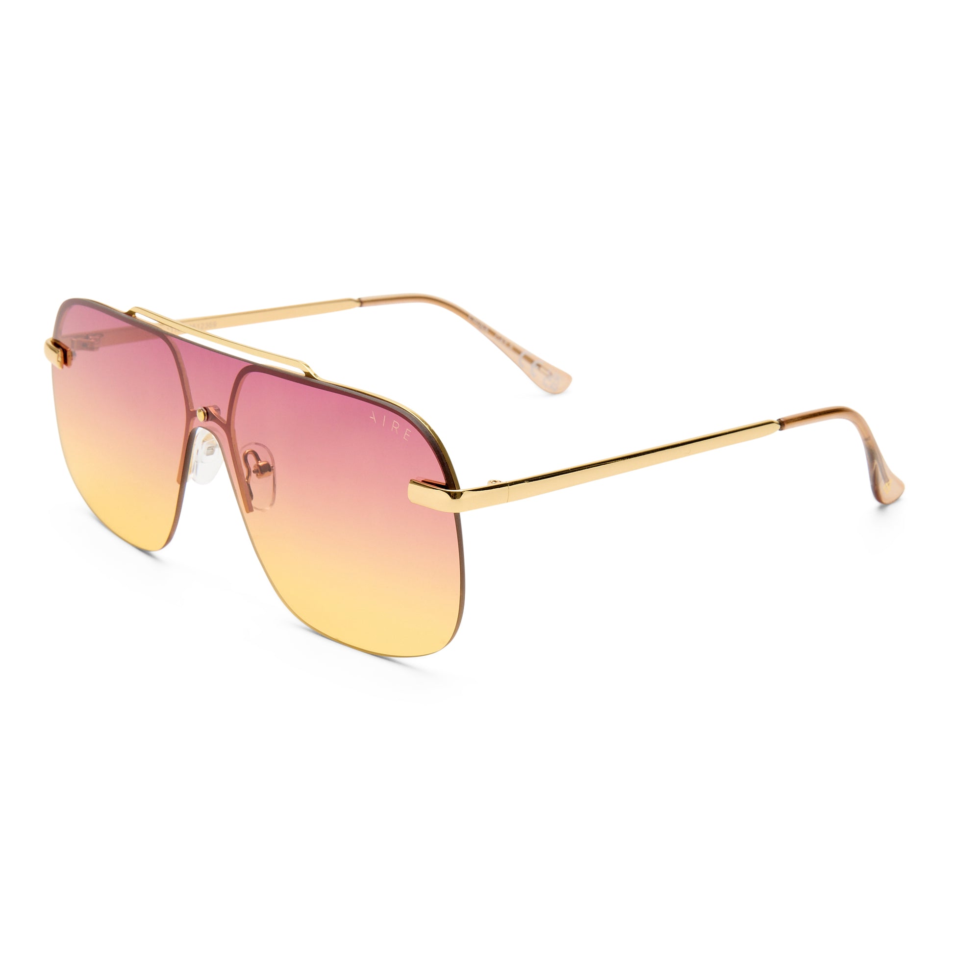 Venatici Gold Female Aviator Sunglasses | Aire