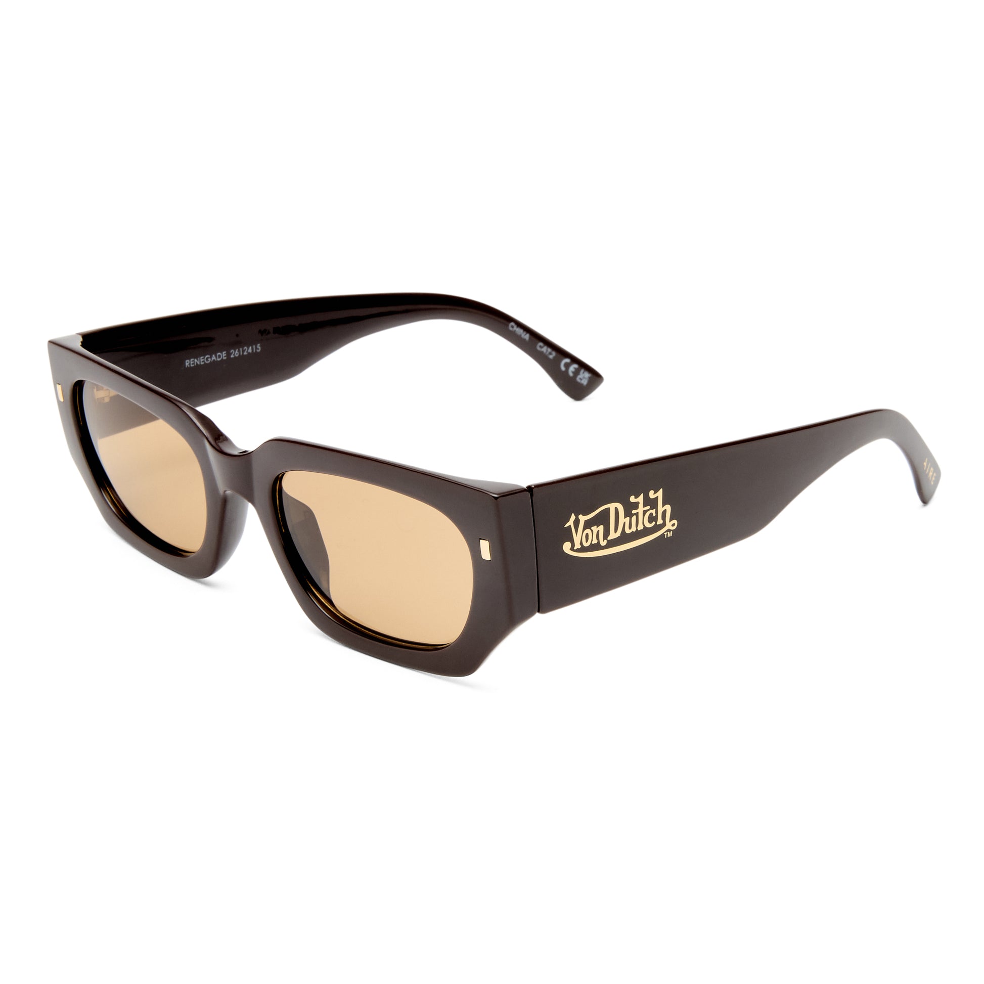 Renegade Chocolate Uni-Sex Rectangle Sunglasses | Aire
