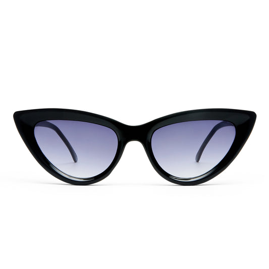 Realm Shiny Black Female Cat-Eye Sunglasses | Aire