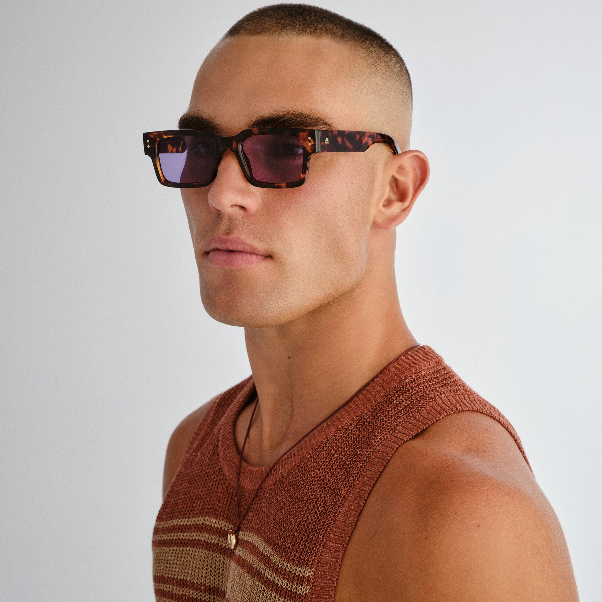 Aeron Amber Tort Uni-Sex Rectangle Sunglasses | Aire