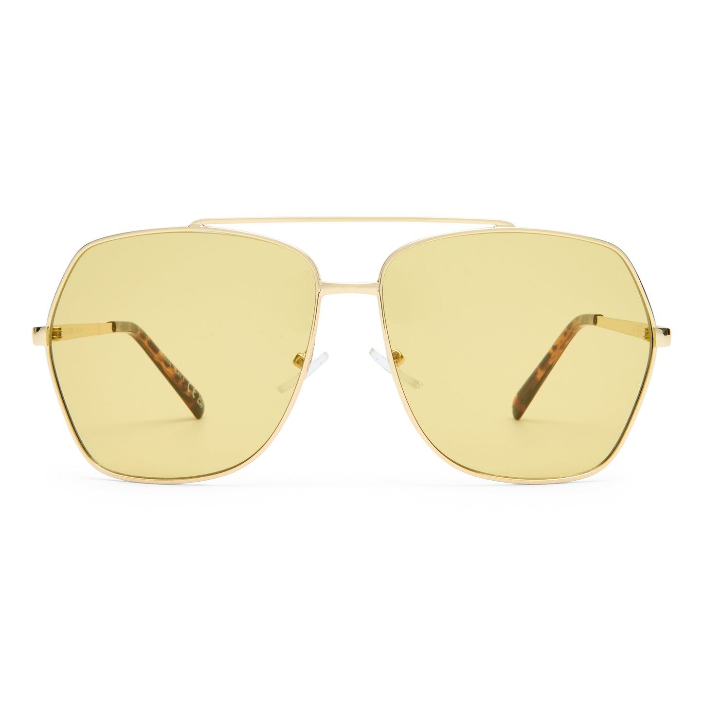 Celestine Gold Amber Tort Uni-Sex Aviator Sunglasses | Aire