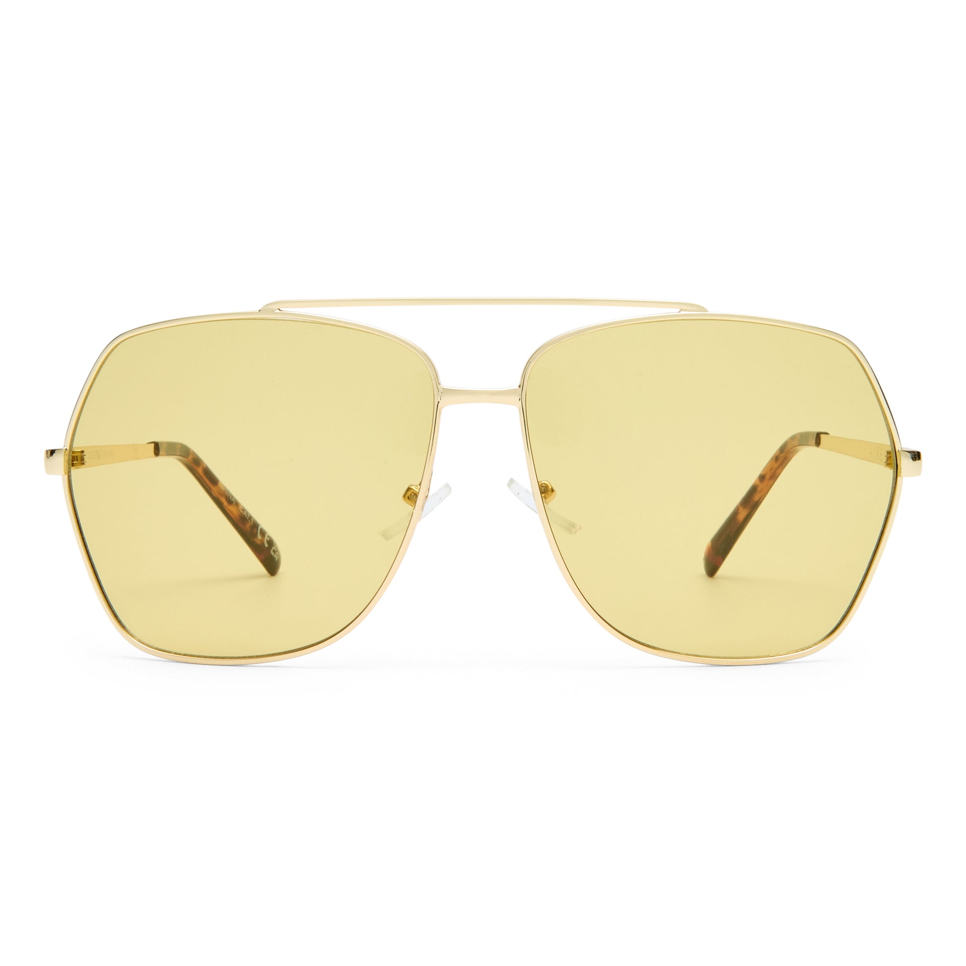 Celestine Gold Amber Tort Uni-Sex Aviator Sunglasses | Aire