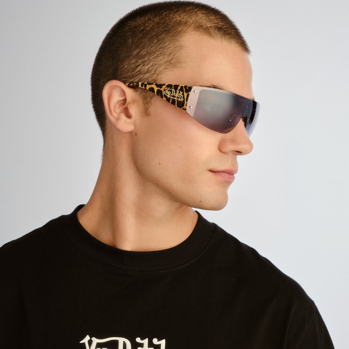 Rumour Gold Leopard Uni-Sex Wrap Sunglasses | Aire