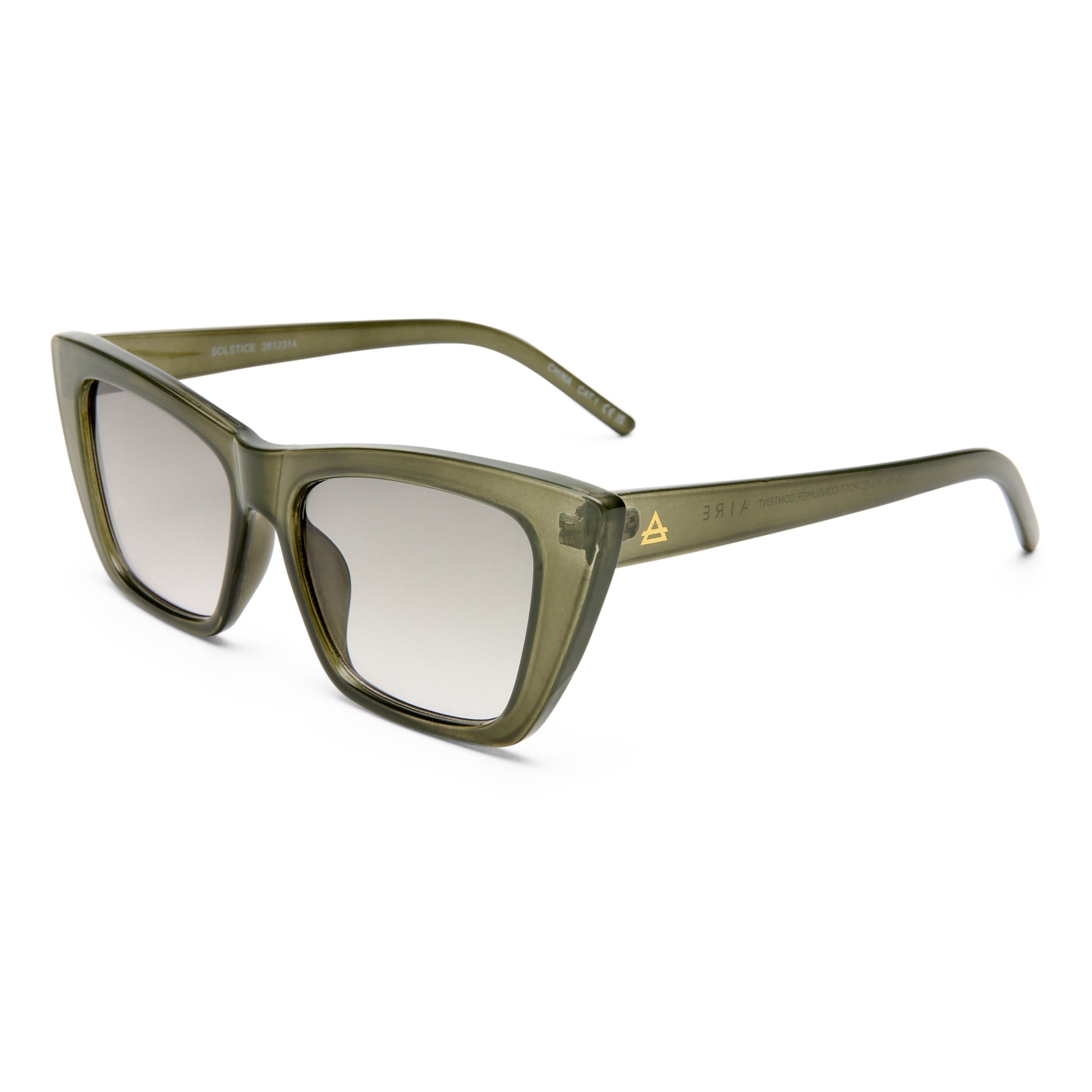 Solstice Khaki Female Cat-Eye Sunglasses | Aire