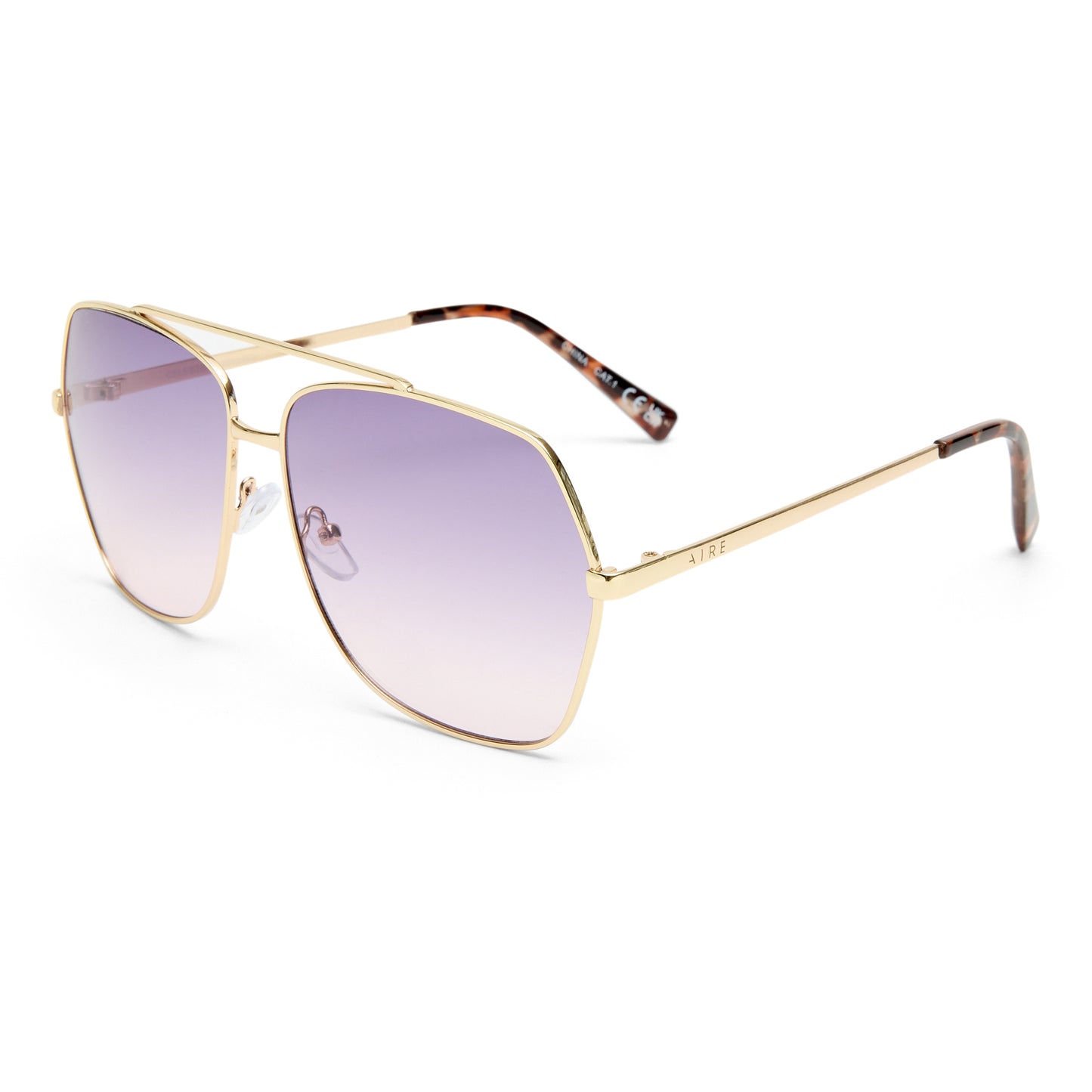 Celestine Gold Cookie Tort Uni-Sex Aviator Sunglasses | Aire