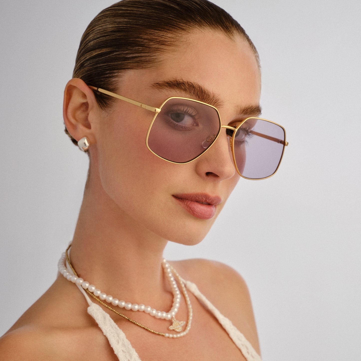 Altair Gold Sand Female Aviator Sunglasses | Aire