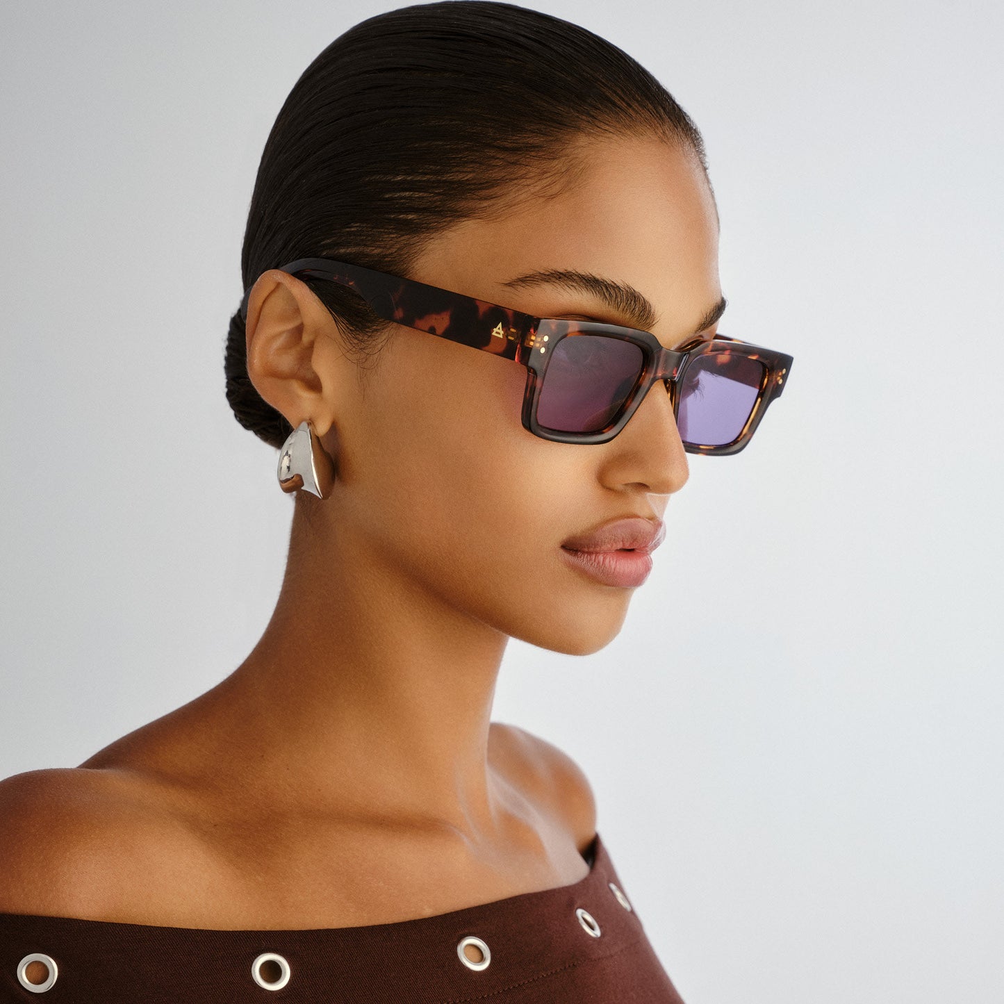 Aeron Amber Tort Uni-Sex Rectangle Sunglasses | Aire