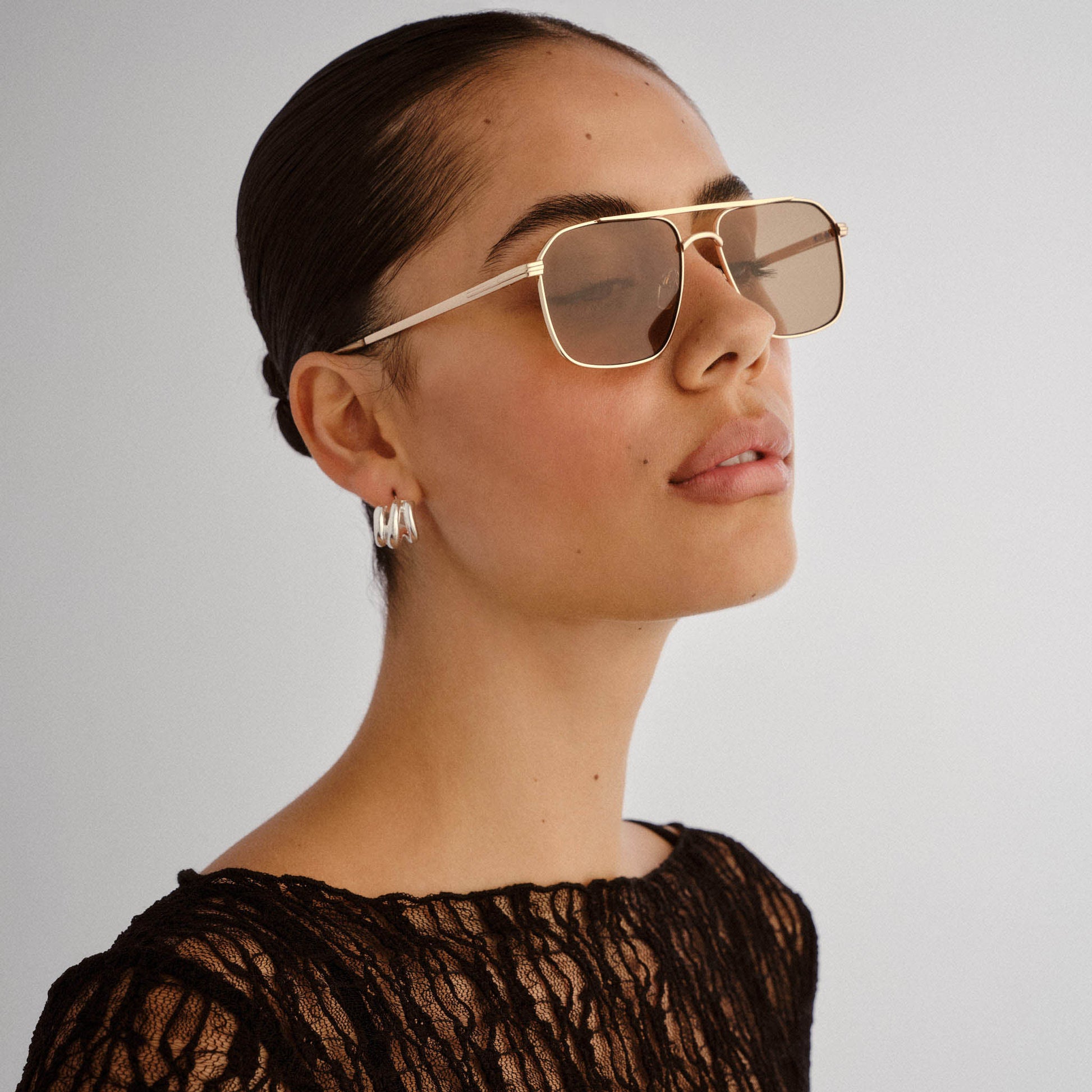 Equator Gold Tan Uni-Sex Aviator Sunglasses | Aire