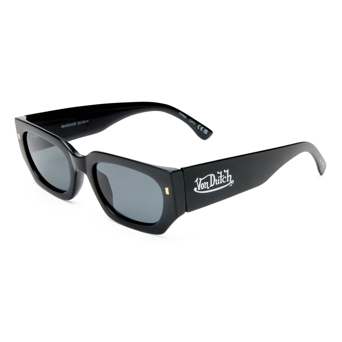 Renegade Black Uni-Sex Rectangle Sunglasses | Aire