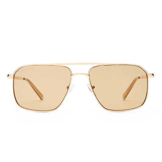 Equator Gold Tan Uni-Sex Aviator Sunglasses | Aire