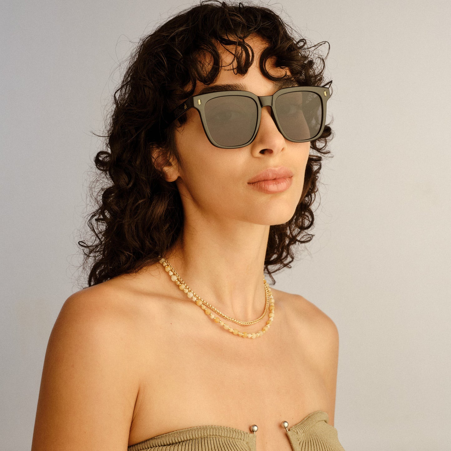 Lunar Black Uni-Sex Rectangle Sunglasses | Aire